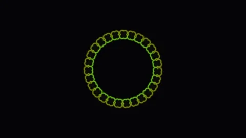 Green circle design with floral pattern on a black Stock Footage 338230184