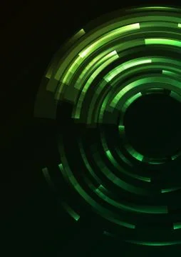 Green circle digital abstract pixel layer background Stock Illustration