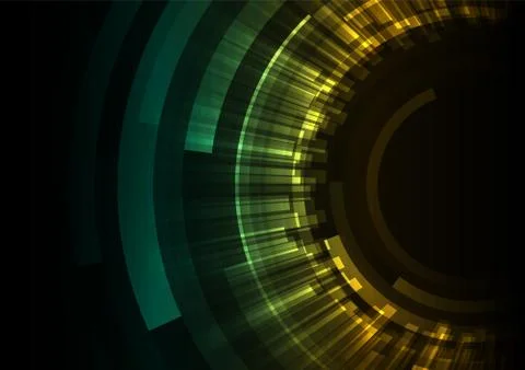 Green circle digital abstract sheet layer background Stock Illustration