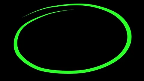 Green circle drawing on black background. Highlight selection animation Stock Footage 344422394