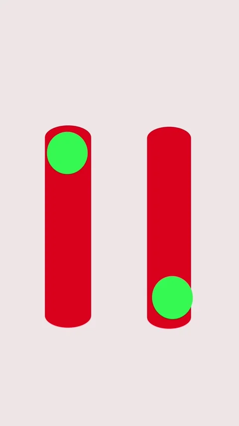 Green circle elements in two vertical columns minimalist animation vertical.. Video stock 321626913