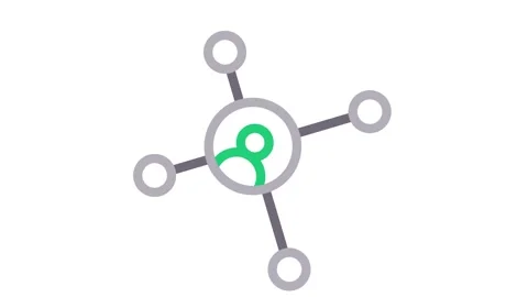 A green circle featuring an abstract representation of a person at its core. Stock Footage 335011965