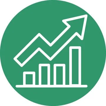 Green Circle Financial Growth Chart Icon イラスト素材