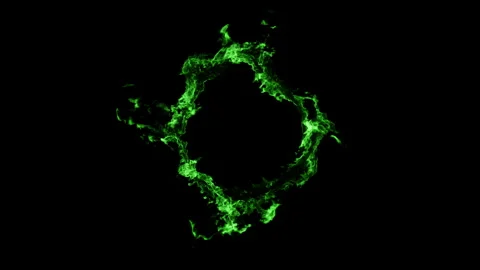 Green circle flame fire loop effect animation Stock Footage 261798271