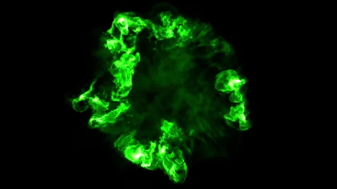 Green circle flame fire loop effect animation Stock Footage 261799393