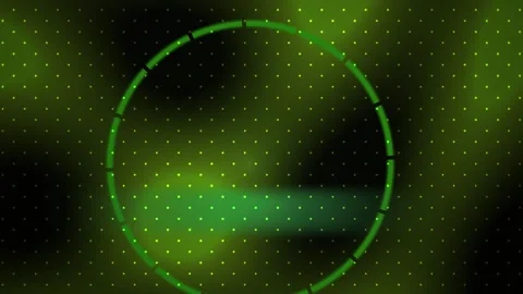 Green Circle Futuristic Technology Interface Background with Shifting Lights Stock Footage 343710577