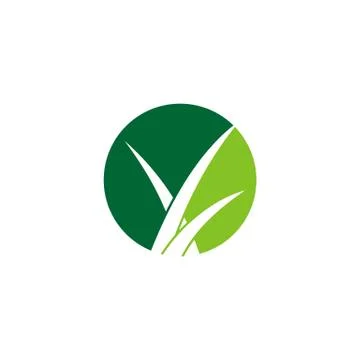 Green Circle with Grass Inside Illustration Design. EPS 10. Stock Illustration
