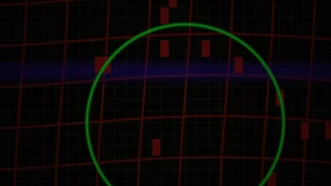 Green circle on grid background. Stock Footage 340031290