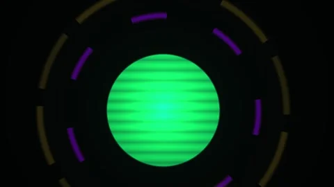 Green circle with horizontal lines technology. Stock Footage 340031376