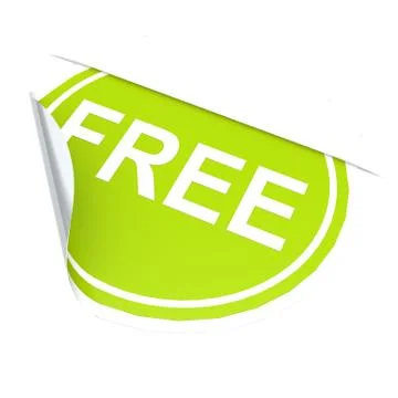 Green circle label free Stock Illustration