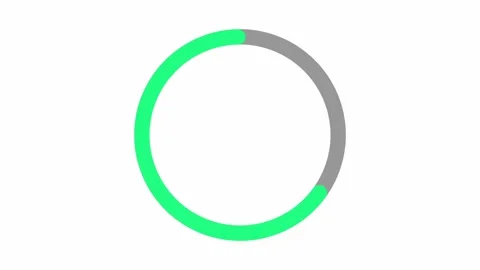 Green circle loading bar on white background. Loading animation of completion Stock Footage 251607614