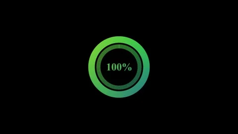 Green Circle Loading Progress Animation Stock Footage 343387371