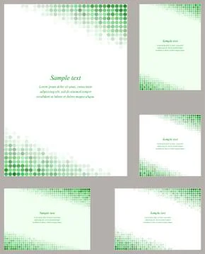 Green circle mosaic page corner template set Иллюстрация