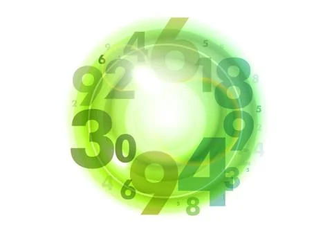 Green circle of numbers 스톡 일러스트