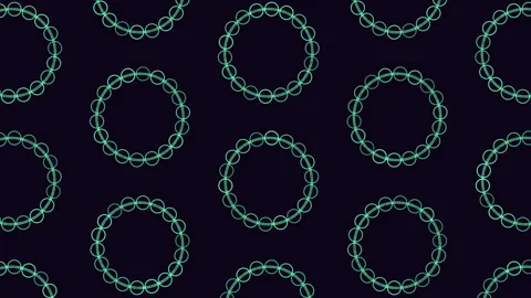 Green circle overlapping pattern on black background Stock Footage 311601661