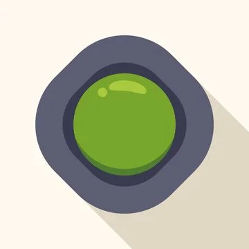 Green circle push button user interface element Stock Illustration