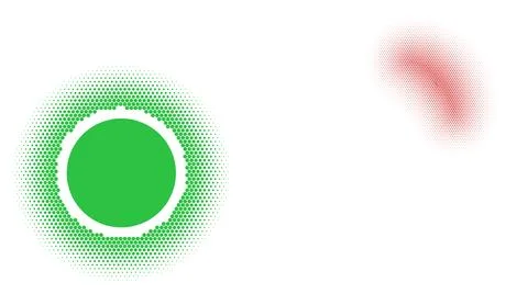 Green circle with red spot isolated background Stock Illustration