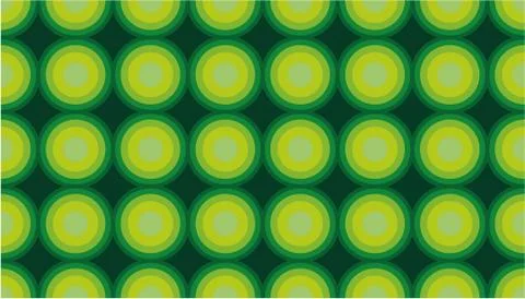 Green Circle Retro Seamless Vector Pattern or Seamless Vector Background Stock Illustration