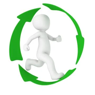 Green circle run Stock Illustration