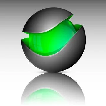 Green circle sphere logo Stock Illustration