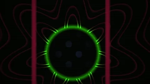 Green circle with spikes and lines. Stock Footage 335112540