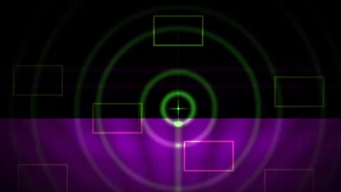 Green Circle Target Technology Graphic on Purple Split Background for Futur.. 스톡 동영상 343711215