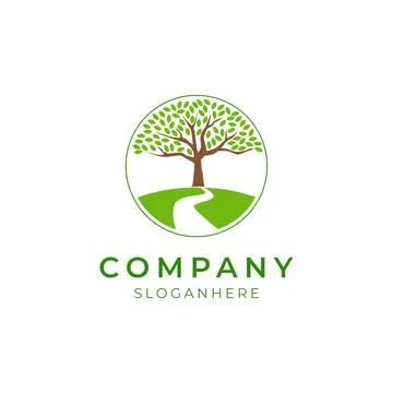 Green circle tree logo design Stock Illustration