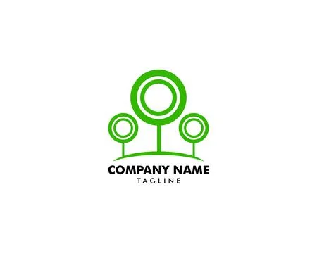 Green circle tree vector logo design template Stock Illustration