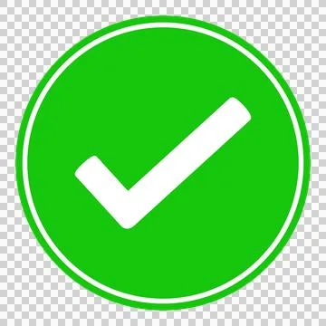 Green Circle White Checkmark Icon Isolated Transparent PNG Stock Illustration