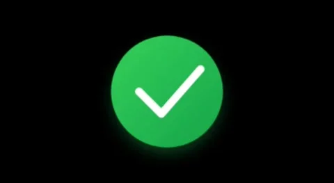 Green Circle with White Checkmark Symbol Animation on Isolated Black Background Stock Footage 333705807