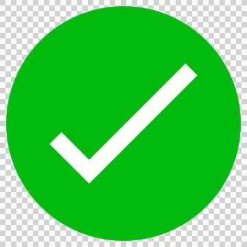 Green Circle White Checkmark Tick Icon, Transparent PNG Stock Illustration