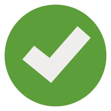 Green circle white tick check mark icon vector illustration 스톡 일러스트