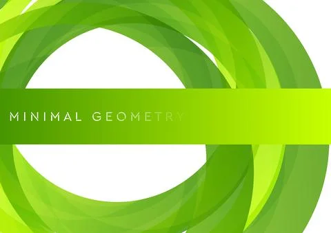 Green circles abstract tech geometric minimal background Illustrazione stock