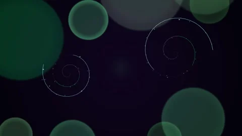 Green Circles Floating on Dark Background. Stock Footage 330131160