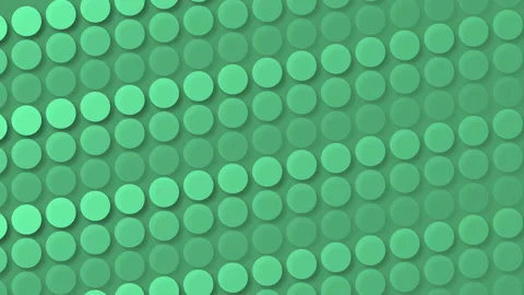 Green circles moving to the left and change to round squares on green background Stock Footage 237705482