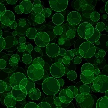 Green circles pattern, dark digital abstract backround Stock Illustration
