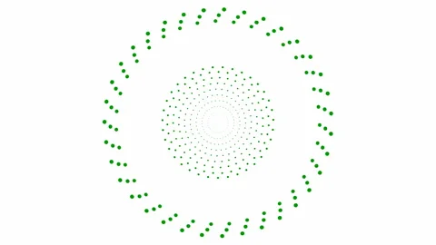 Green circles spin 2 white Stock Footage 233269438