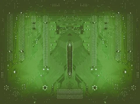 Green circuit board background of computer motherboard Stock Photos