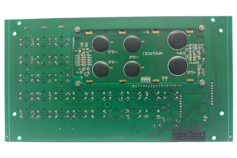 The green circuit board of an electronic device Stock Photos