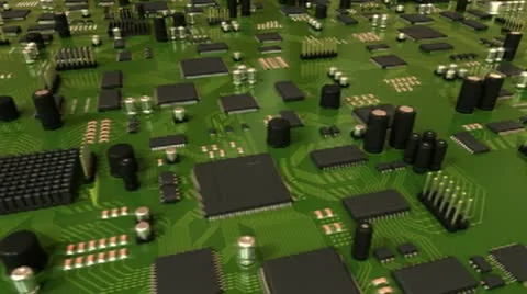Green Circuit Board. HD Loop. Stock Footage 10592809