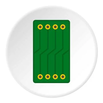 Green circuit board icon circle イラスト素材
