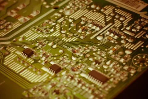 Green Circuit Board Macro 写真素材