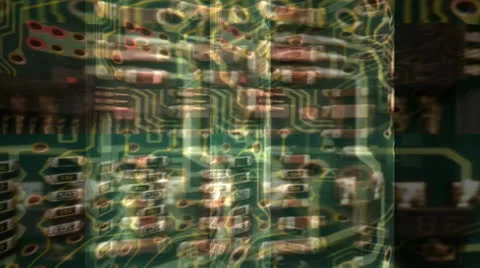 Green Circuit Board Motion Mapping Stockbeeldmateriaal 24718371