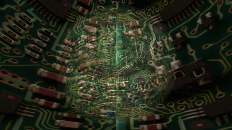 Green Circuit Board Motion Mapping Видео 24718412
