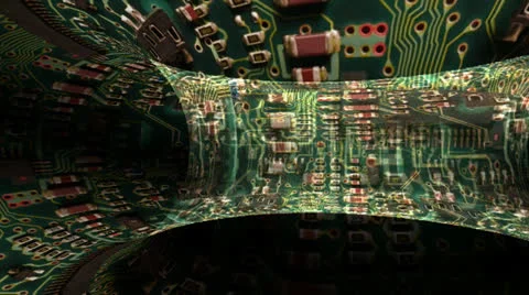 Green Circuit Board Motion Mapping 库存影片 24718490