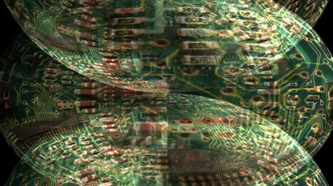 Green Circuit Board Motion Mapping Видео 24718603