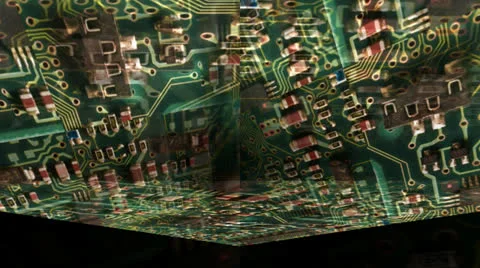 Green Circuit Board Motion Mapping Видео 24718632