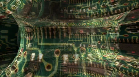 Green Circuit Board Motion Mapping Видео 24718667