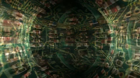 Green Circuit Board Motion Mapping Видео 24718686