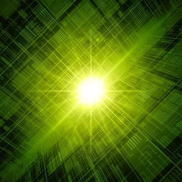 Green Circuit Board Pattern With Abstract Design Stock Illustration